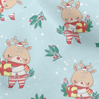 Christmas Reindeer Holding Gif Micro Fleece