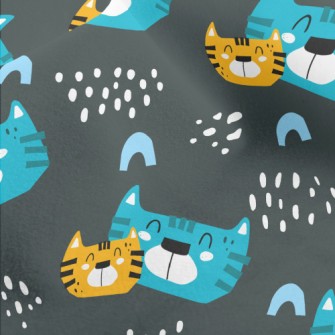 Smiling Cat Family Micro Fleece