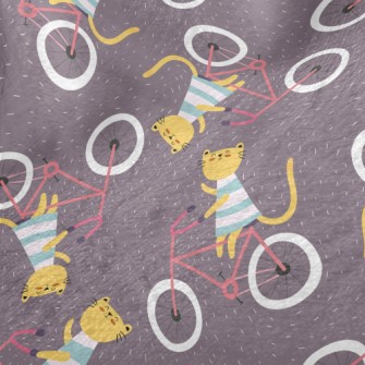 Kitten Riding A Bicycle Minky