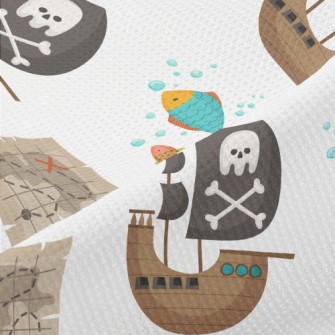 Pirate Ship Treasure Chest Piqué