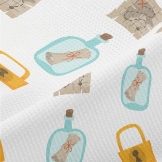 Octopus Pirate Treasure Map Piqué