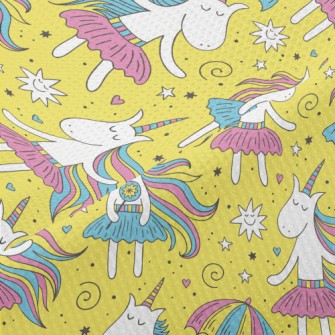 Elegant Long Hair Unicorn Piqué