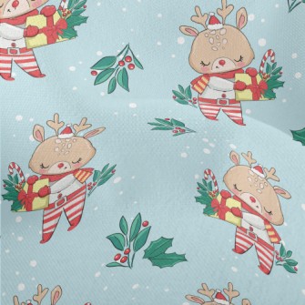 Christmas Reindeer Holding Gif Lightweight Performance Linen