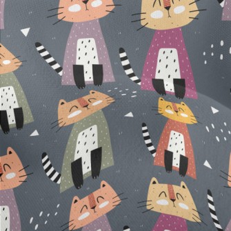 Cute Sitting Cat Lightweight Performance Linen