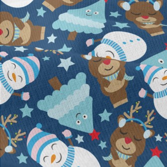 Christmas Tree Reindeer Snowma Modern Jersey
