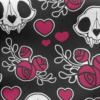 Skull And Roses Jersey Backed Fleece