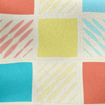 Colorful Geometric Mosaic Jersey Backed Fleece
