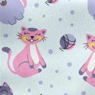 Smiling Little Kitty Jersey Backed Fleece