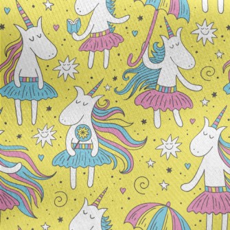 Elegant Long Hair Unicorn Jersey Backed Fleece