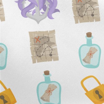 Octopus Pirate Treasure Map Pongee