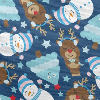 Christmas Tree Reindeer Snowma Pongee