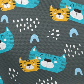 Smiling Cat Family Pongee