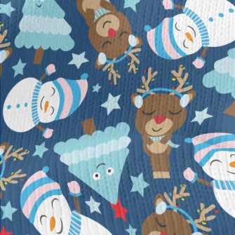 Christmas Tree Reindeer Snowma Stretch Jersey