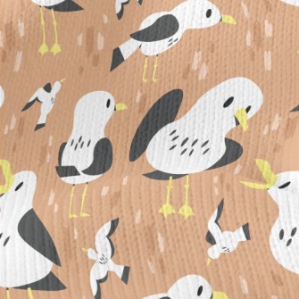 Cute And Lively Seagull Stretch Jersey