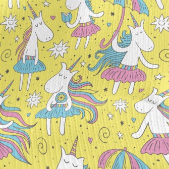 Elegant Long Hair Unicorn Stretch Jersey