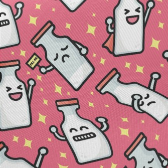 Funny Milk Bottle Midweight Cotton Poplin