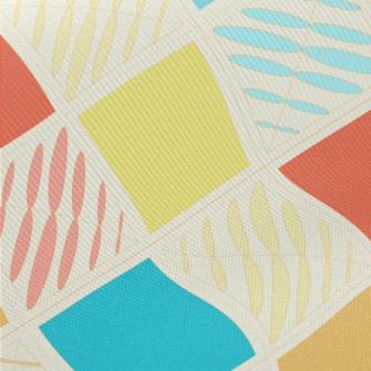 Colorful Geometric Mosaic Midweight Cotton Poplin