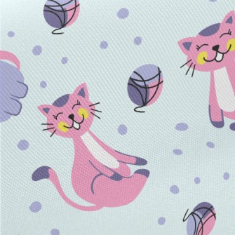 Smiling Little Kitty Midweight Cotton Poplin