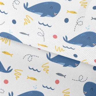 Happy Whale And School Of Fish Waterproof Oxford