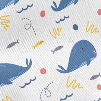 Happy Whale And School Of Fish Standard Corduroy