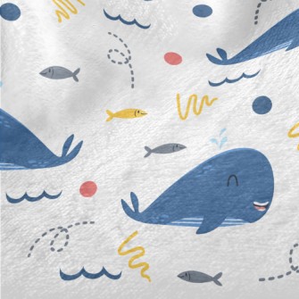 Happy Whale And School Of Fish Minky