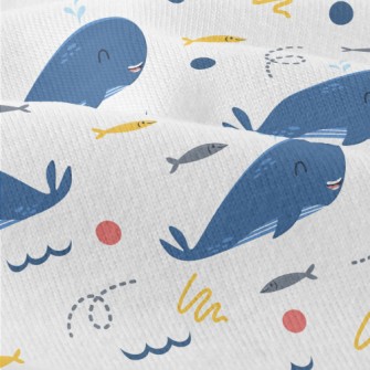 Happy Whale And School Of Fish Modern Jersey