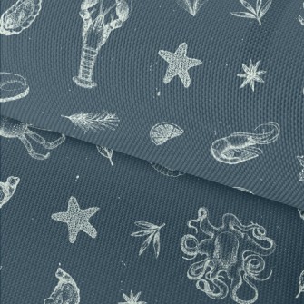 Realistic Hand-drawn Seafood Waterproof Oxford