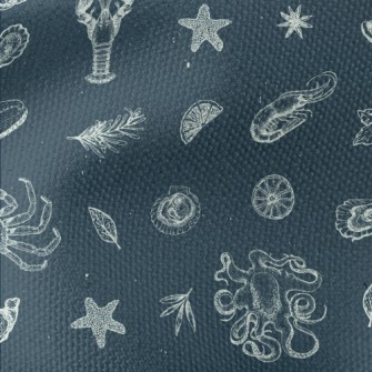 Realistic Hand-drawn Seafood Waterproof Canvas