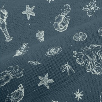 Realistic Hand-drawn Seafood Performance Linen