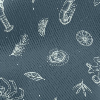 Realistic Hand-drawn Seafood Standard Corduroy