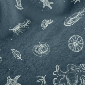 Realistic Hand-drawn Seafood Minky