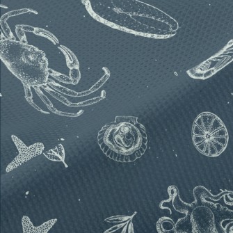 Realistic Hand-drawn Seafood Piqué