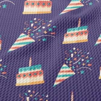 Birthday Colorful Cake Birdseye Piqué