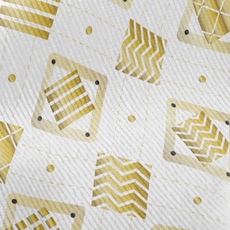Gold Geometric Square Standard Corduroy
