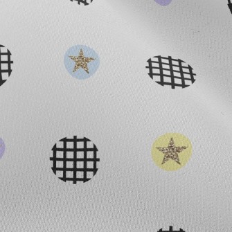 Black And White Circle Stars Chiffon
