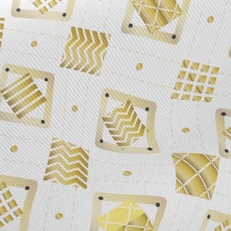 Gold Geometric Square Twill