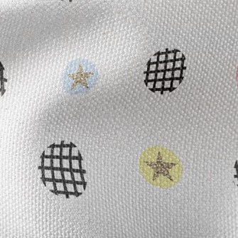 Black And White Circle Stars Waterproof Canvas