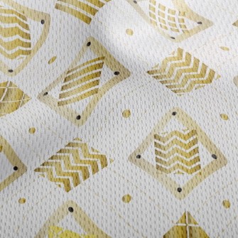 Gold Geometric Square Athletic Mesh Flat Back