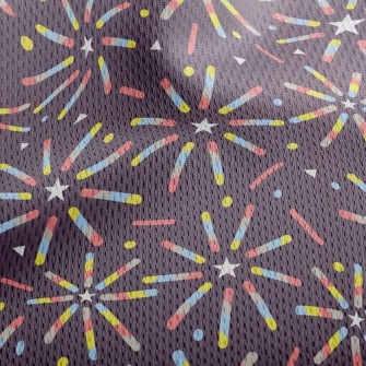 Colorful Star Fireworks Athletic Mesh Flat Back