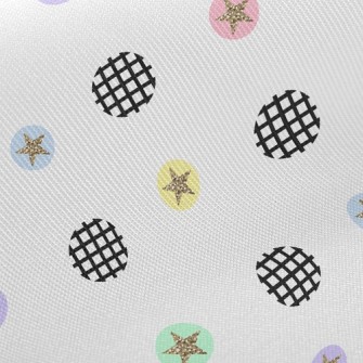Black And White Circle Stars Twill