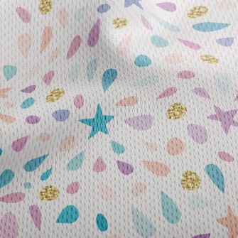 Water Drop Star Sequins Athletic Mesh Flat Back