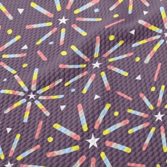 Colorful Star Fireworks Birdseye Piqué