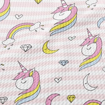 Rainbow Unicorn Diamond Birdseye Piqué