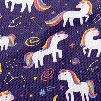 Unicorn And Galaxy Birdseye Piqué
