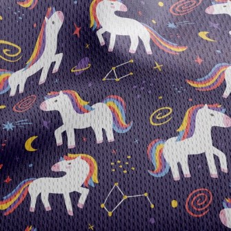 Unicorn And Galaxy Athletic Mesh Flat Back