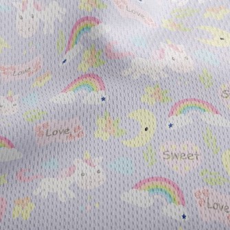 Sweetheart Unicorn Athletic Mesh Flat Back