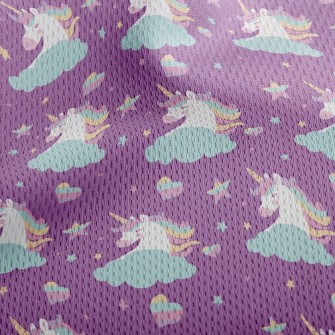 Fantasy Colorful Unicorn Athletic Mesh Flat Back