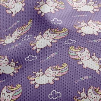 Smiley Unicorn Bunny Athletic Mesh Flat Back