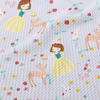 Princess And Animals Picnic Birdseye Piqué