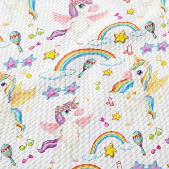 Happy Dancing Unicorn Birdseye Piqué